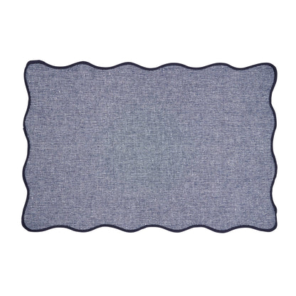 Navy Scalloped Edge Placemat