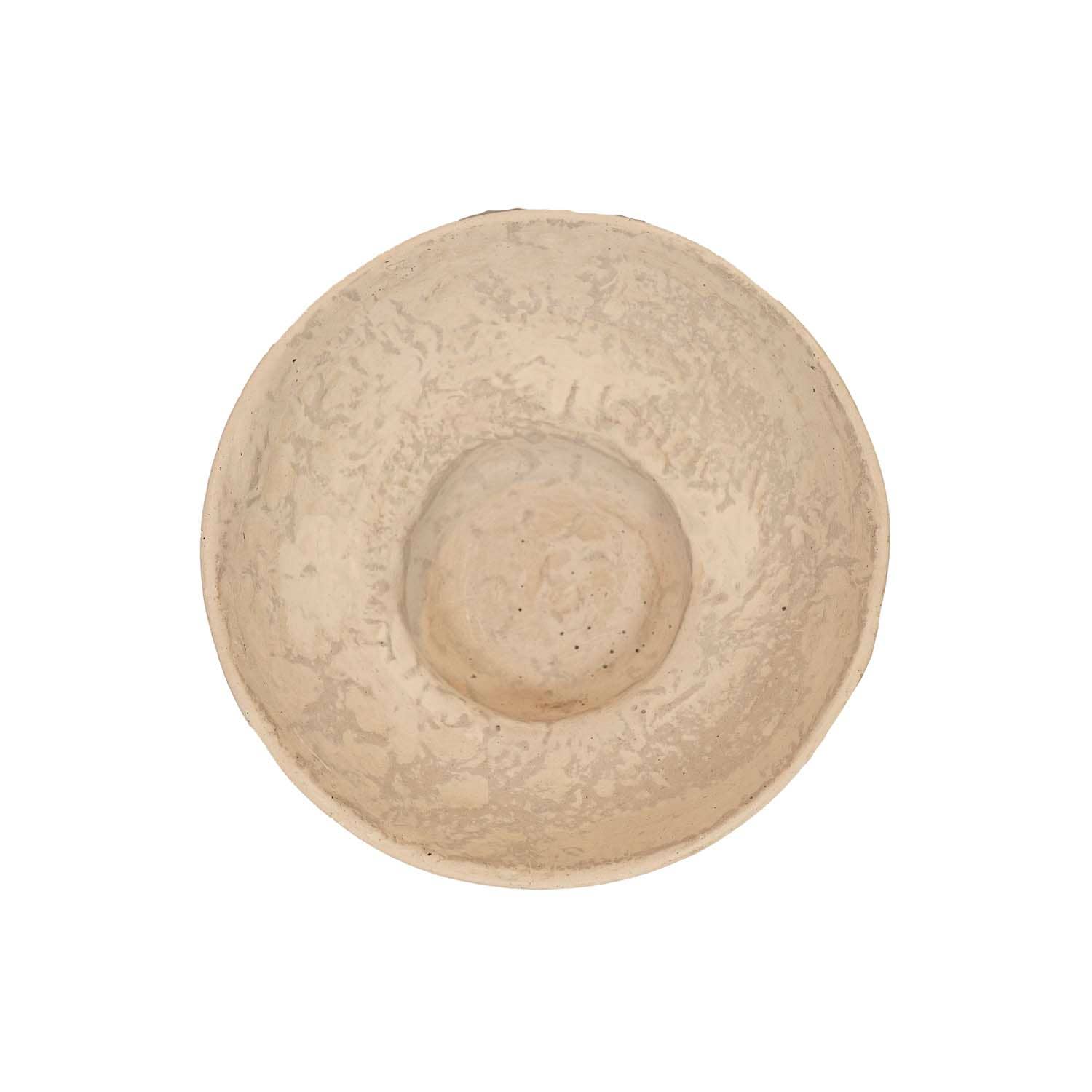 Footed Cream Paper Mache Bowl