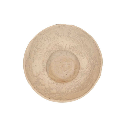 Footed Cream Paper Mache Bowl