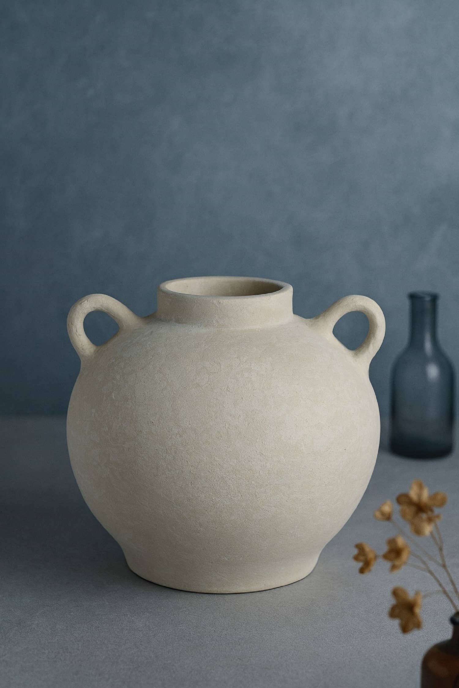Paper Mache Vase w/ Handles