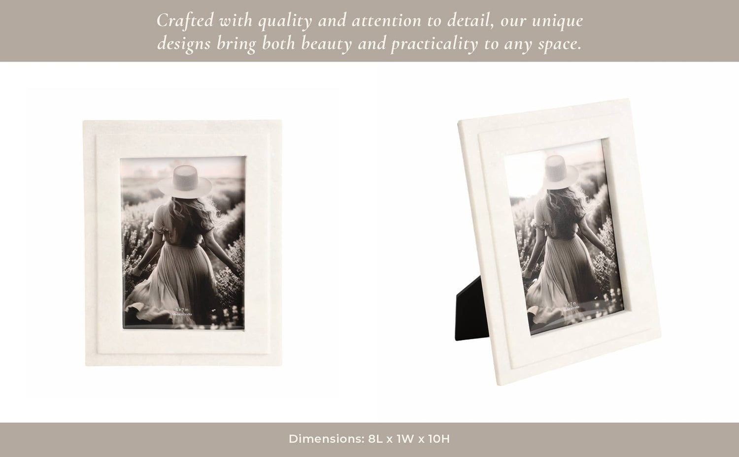 Natural White Marble 5x7 Frame