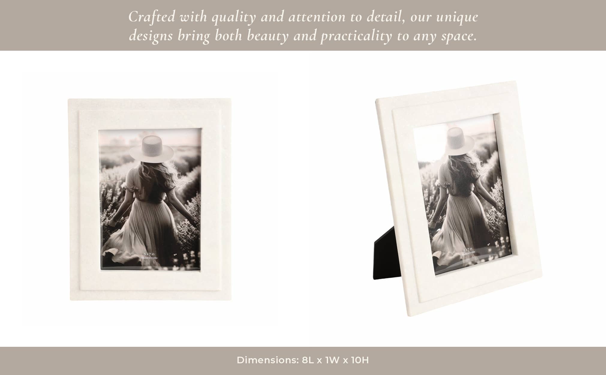 Natural White Marble 5x7 Frame