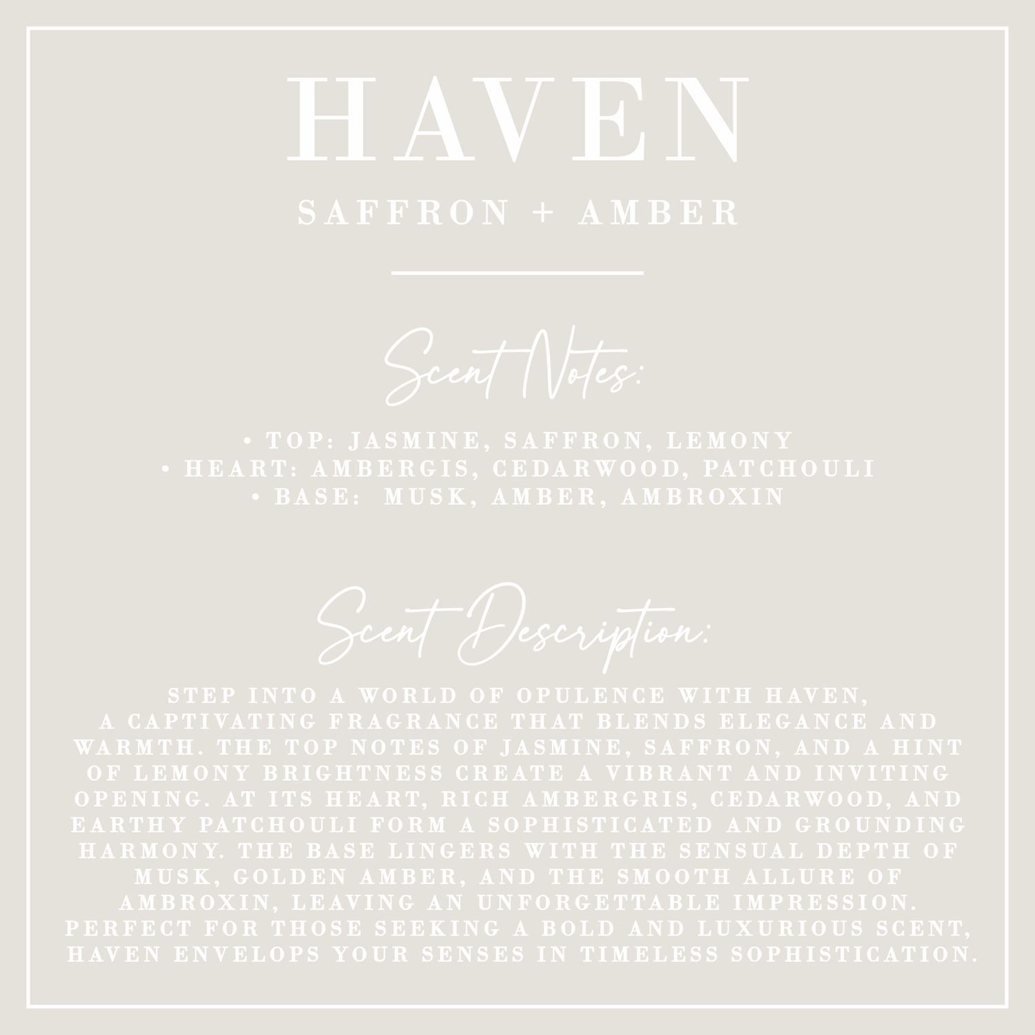HAVEN | Saffron + Amber Candle