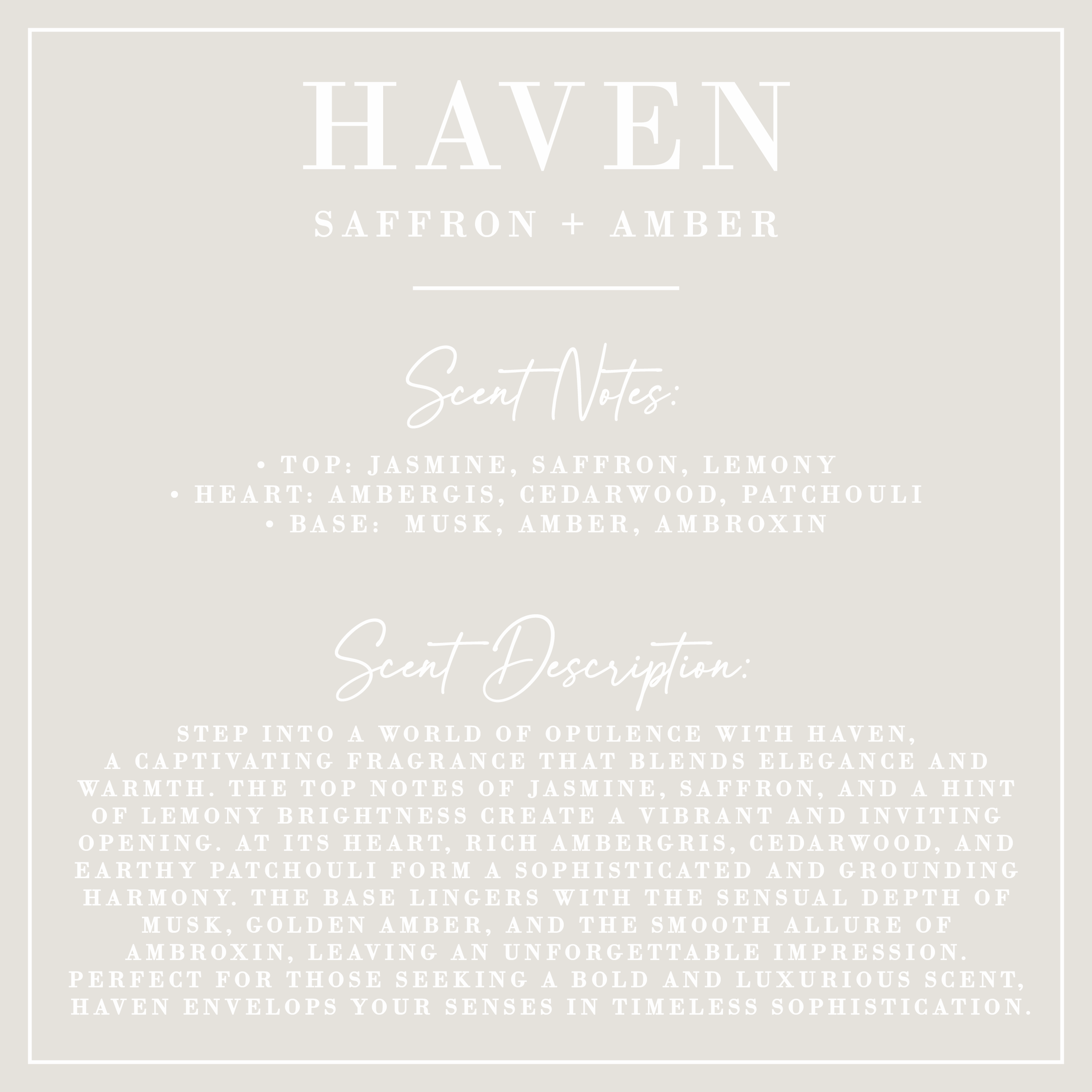 HAVEN | Saffron + Amber Candle
