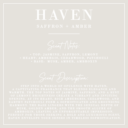 HAVEN | Saffron + Amber Candle