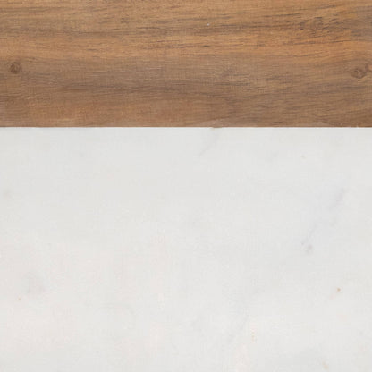 White Marble &amp; Wood Cutting Board