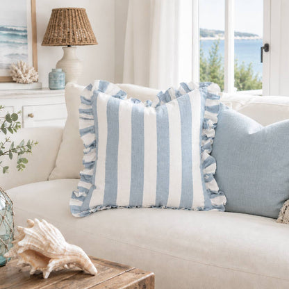 Ruffled Cabana Stripe Pillow