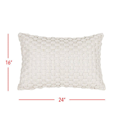 Hand Woven Knotted Pillow - 16x24