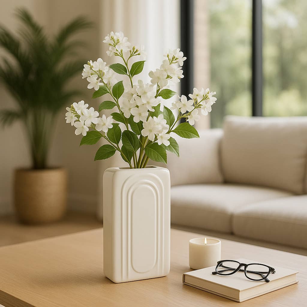 Ceramic Etched Arch Vase