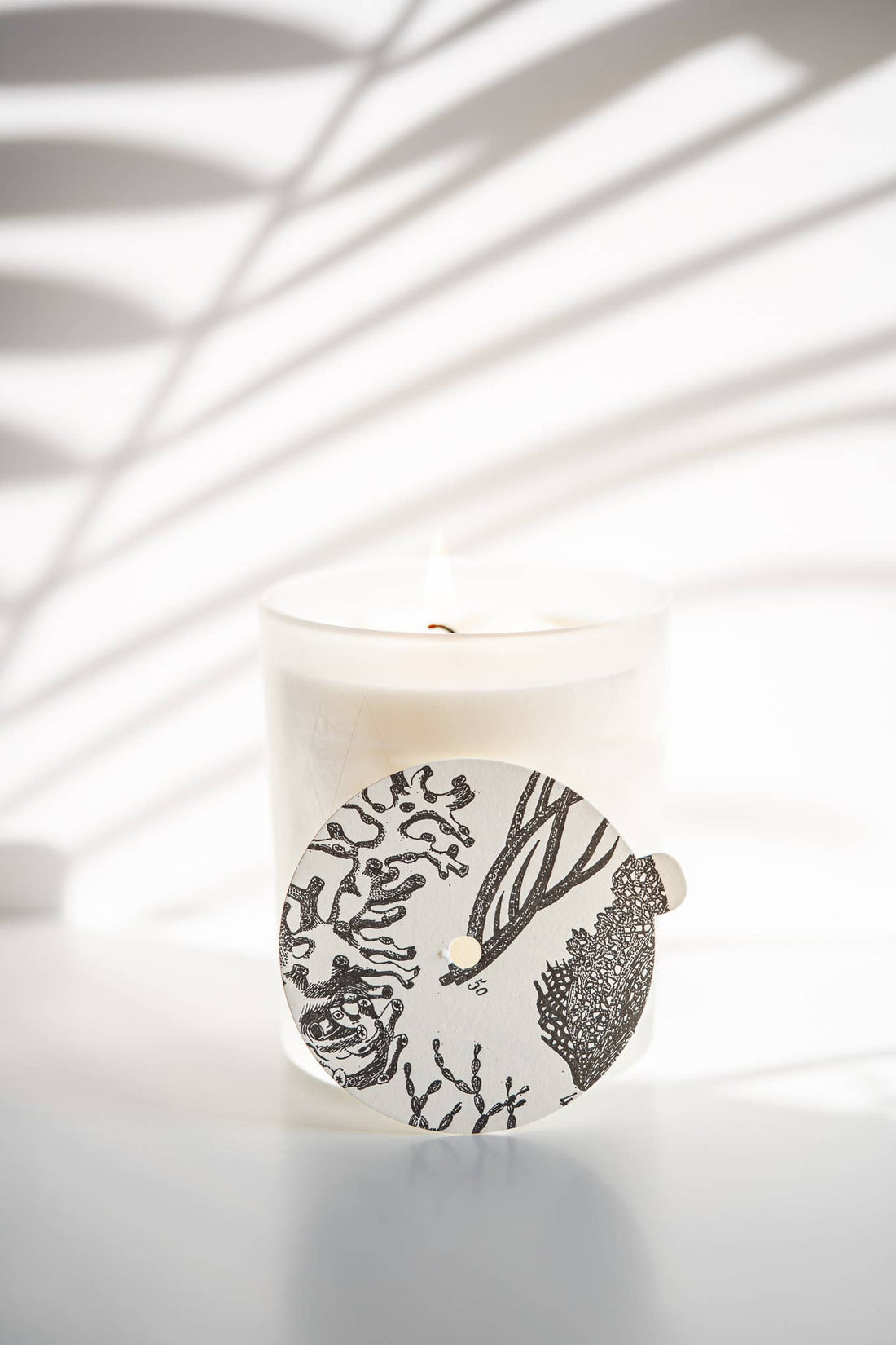Ocean &amp; Oakmoss Frosted Glass Candle