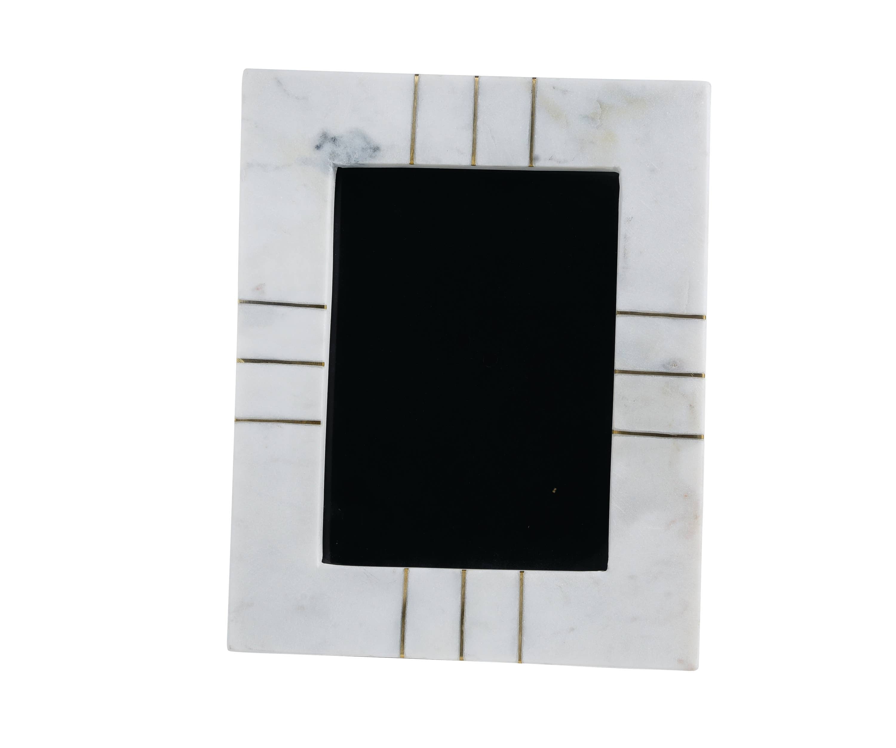 Natural Marble Frame with Brass Inlay - 5x7