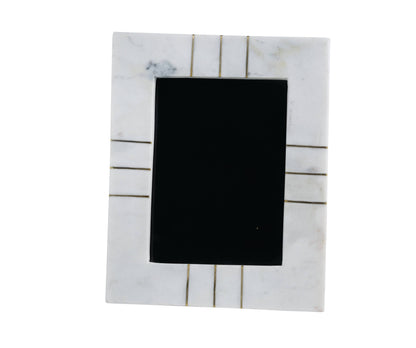 Natural Marble Frame with Brass Inlay - 5x7
