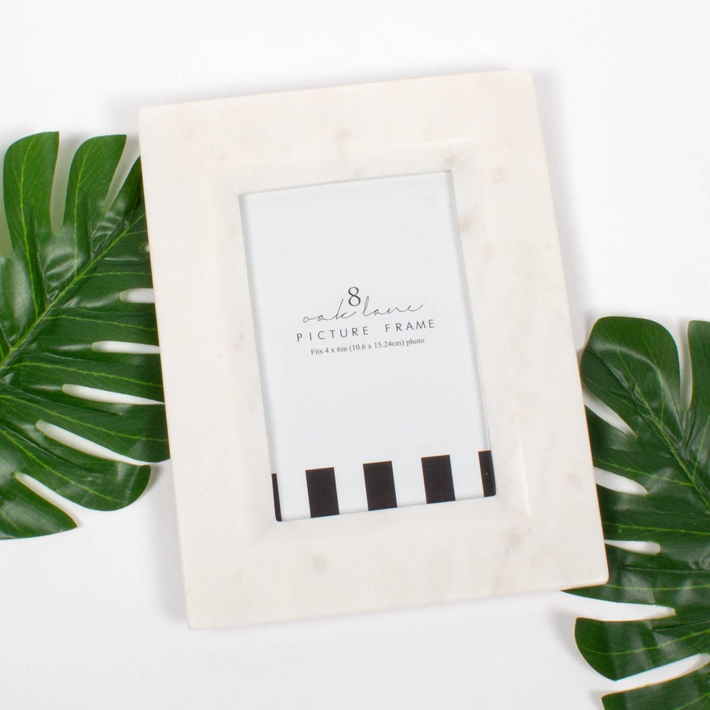 Beveled White Marble Frame - 4x6