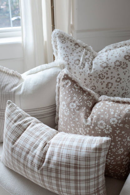 Fluer &amp; Fray Brown Plaid Pillow - 25x15