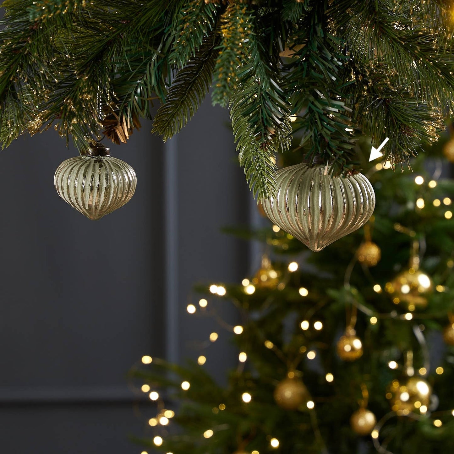 Fluted Green Glass Ornament