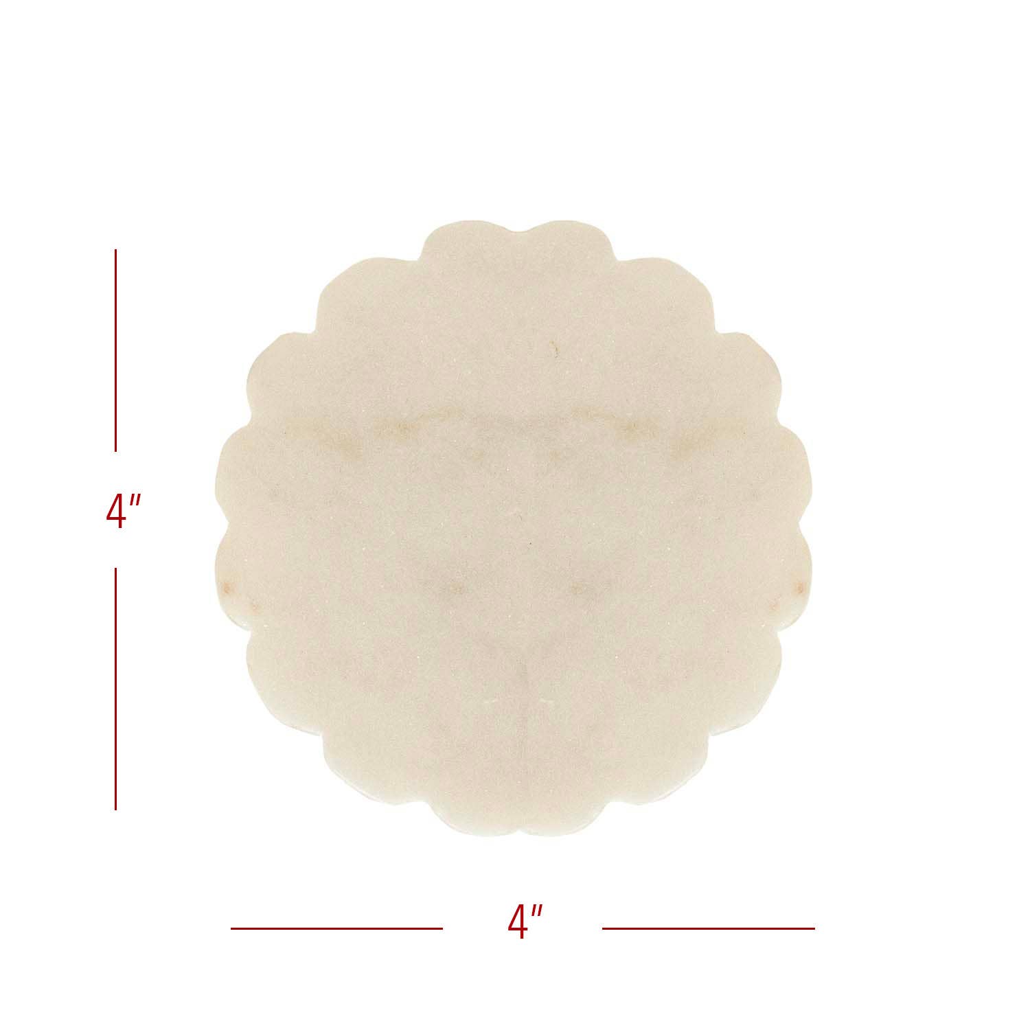 Marble. Scallop Edge Coasters (Set of 4)