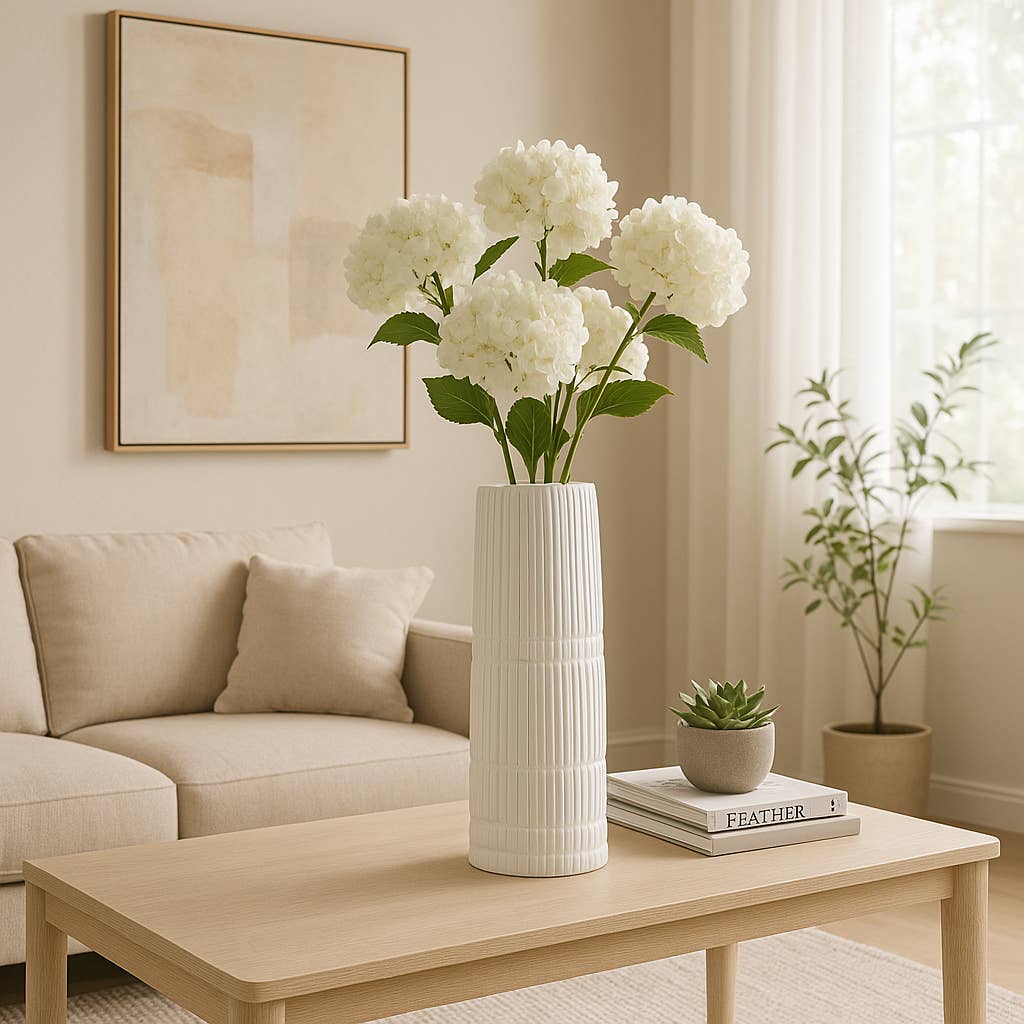 White Ceramic Lined Vase