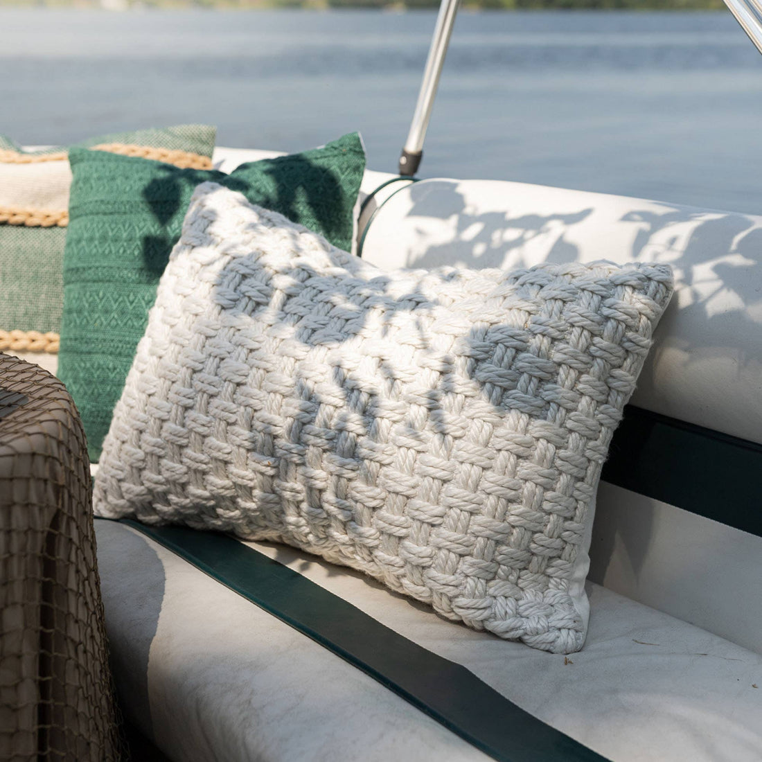 Hand Woven Knotted Pillow - 16x24
