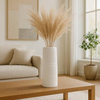 White Ceramic Lined Vase