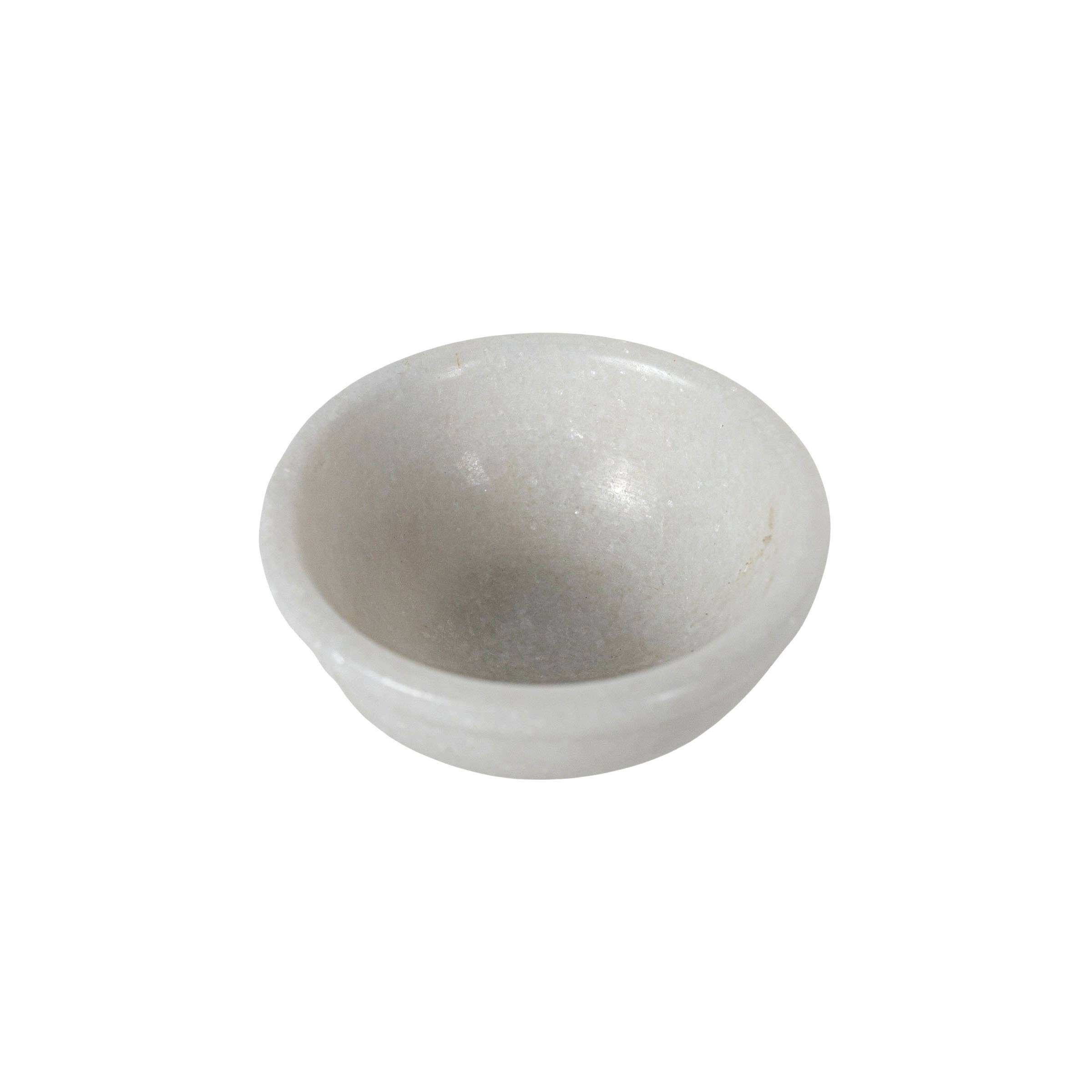 Fleur White Marble Pinch Bowl