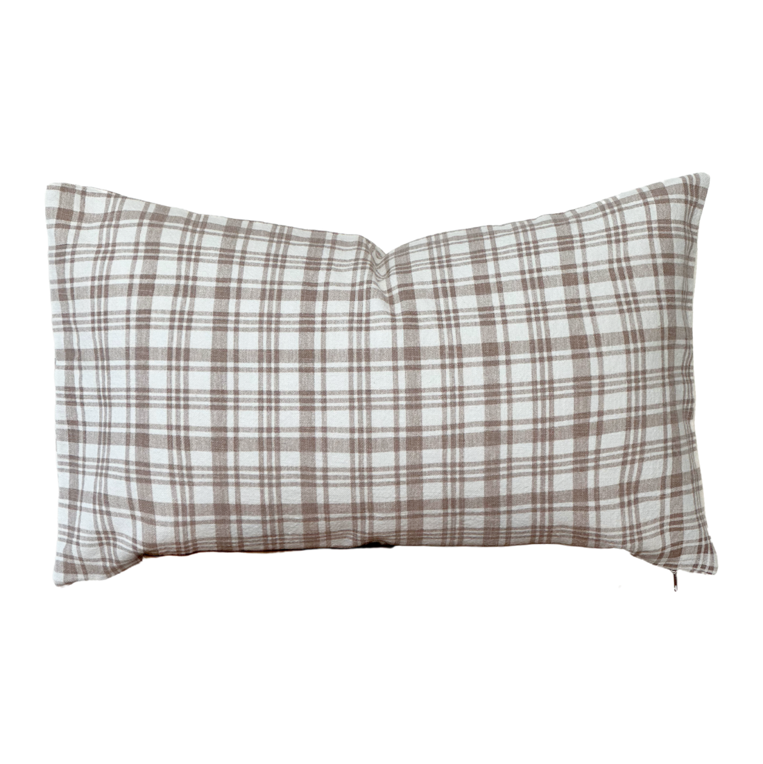 Fluer &amp; Fray Brown Plaid Pillow - 25x15