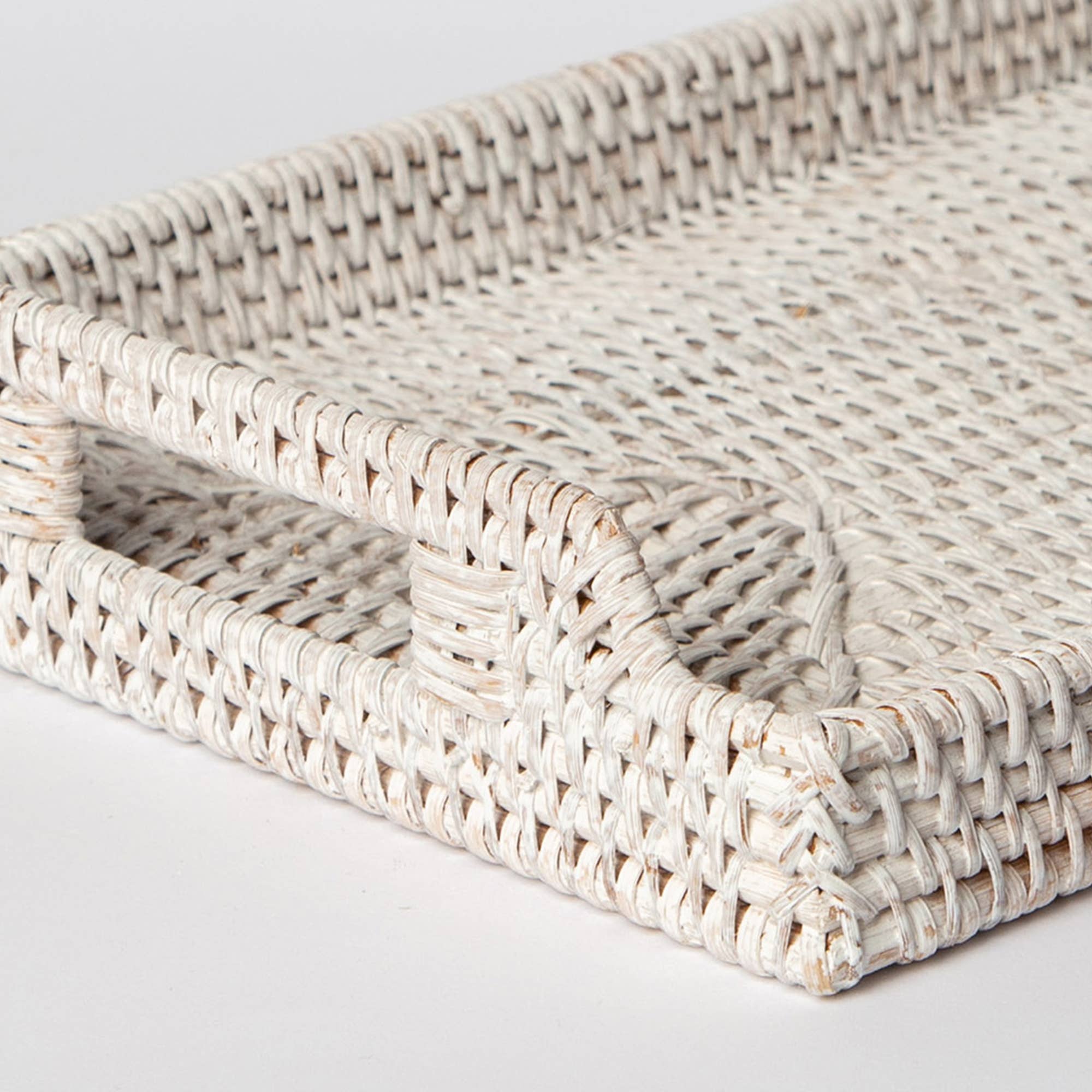 White Rattan Tray