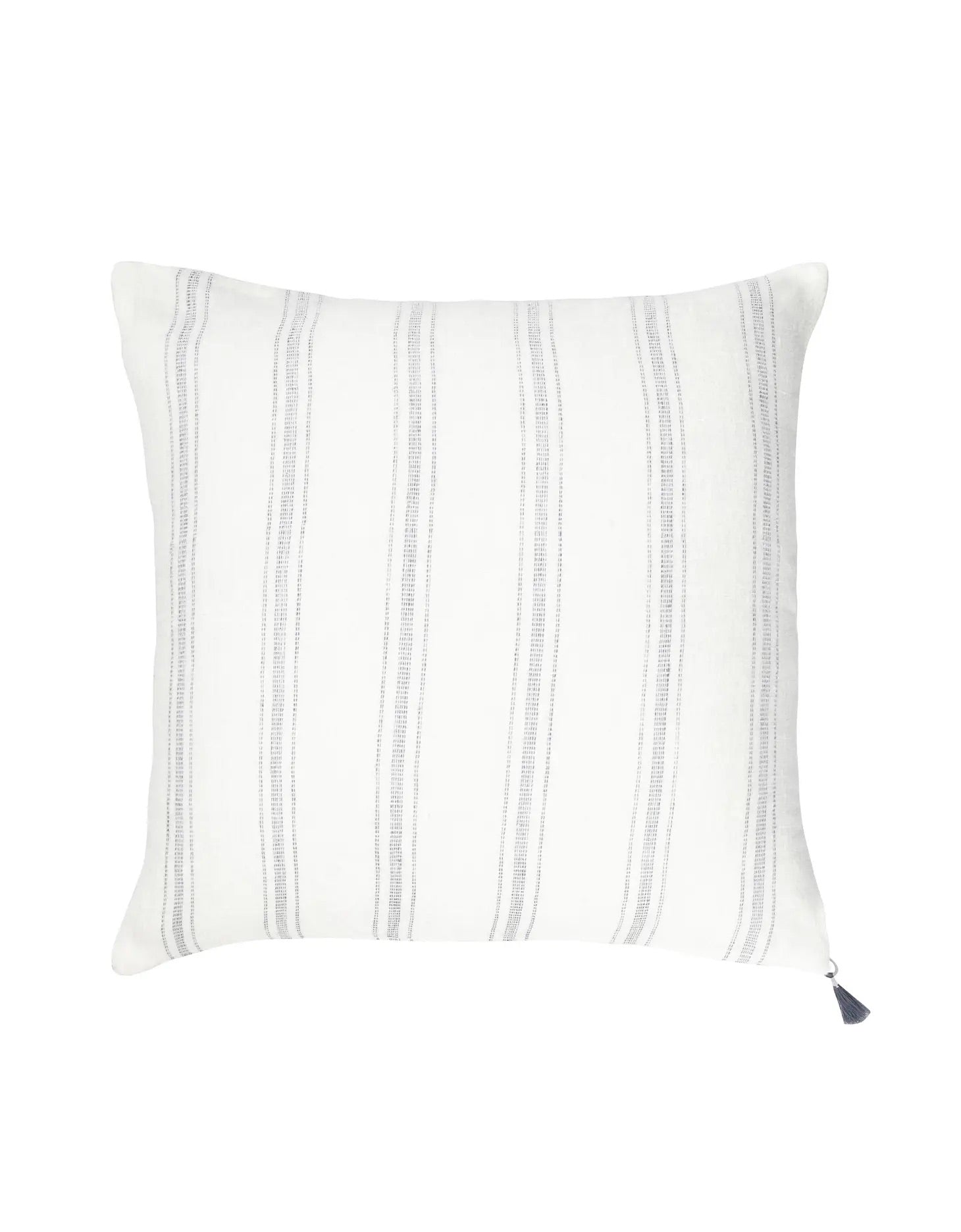 White with Grey Stripes Linen Pillow - 20x20