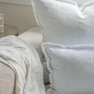 Sky Blue Cross Dye Linen Pillow - 20x20